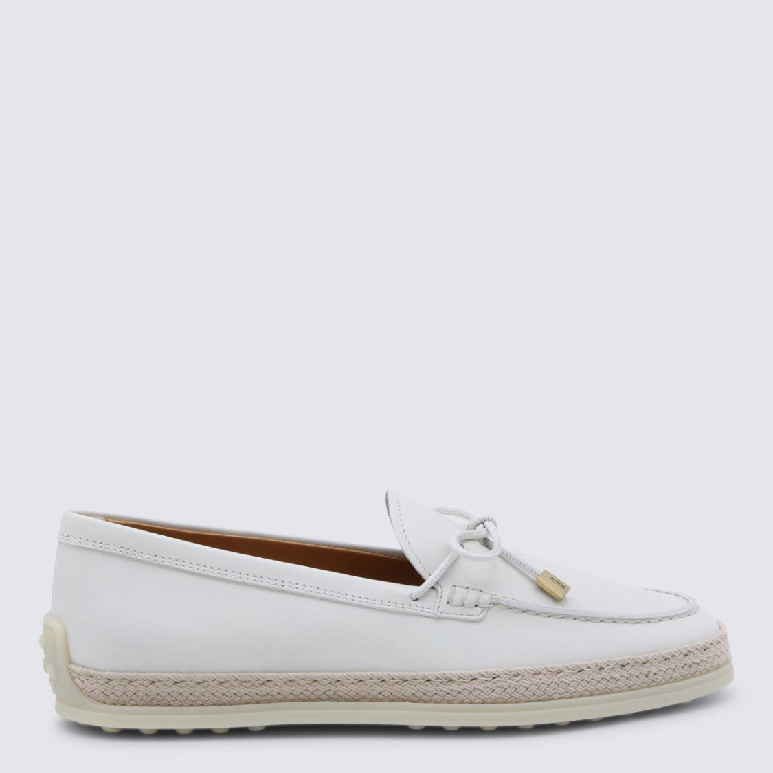 Tod's White Minimalist Flat Shoes