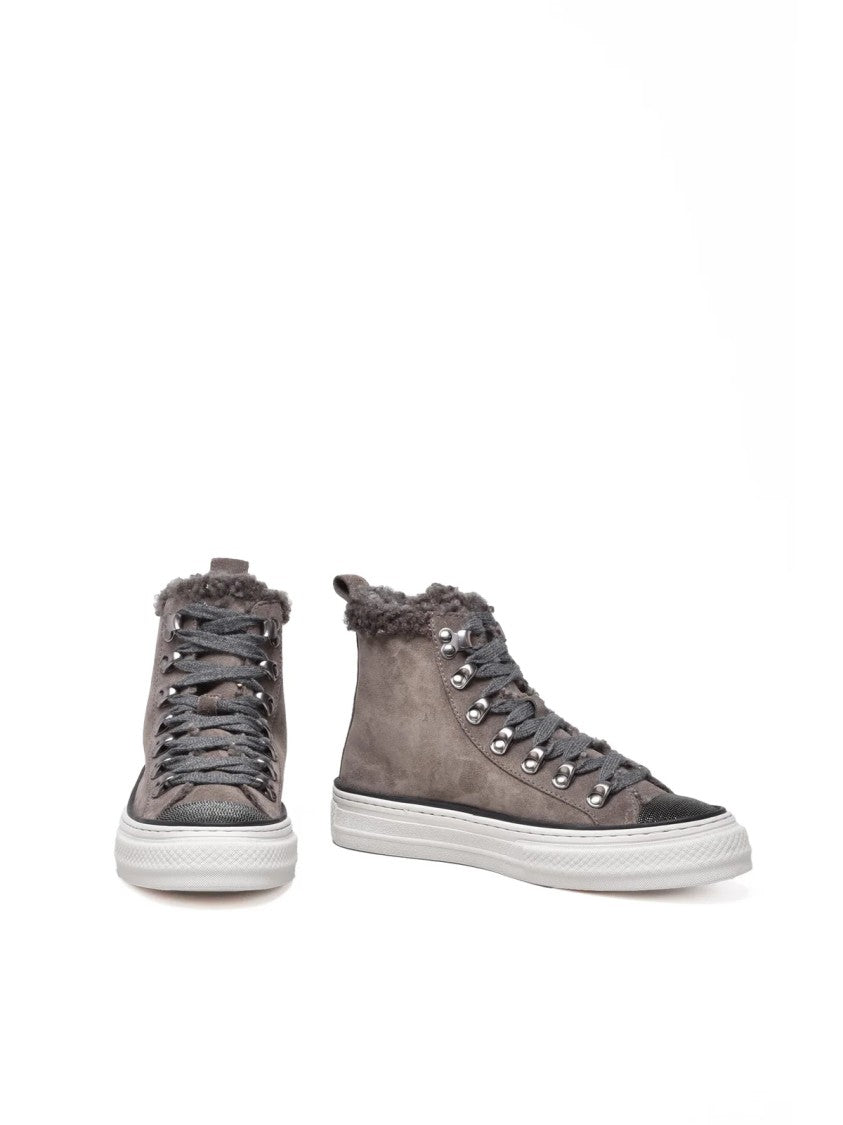 Brunello Cucinelli Brown Suede Basket Sneakers