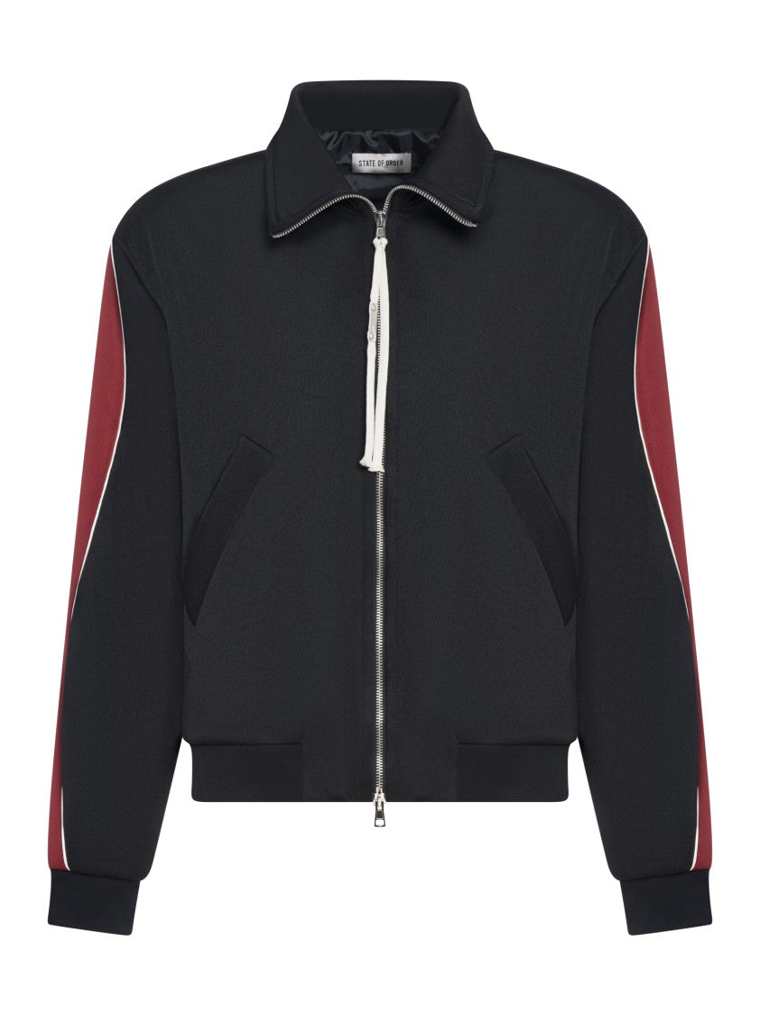 State Of Order Black Stretch Cotton Fleece Jacket