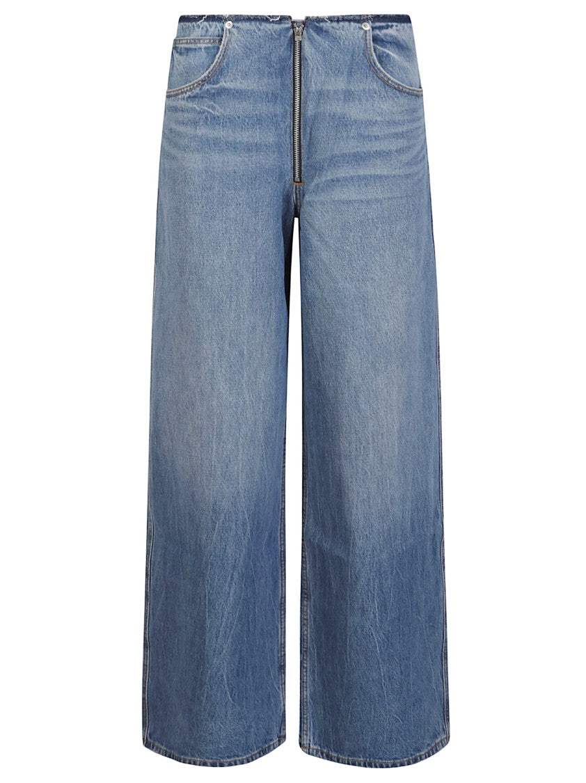 Alexander Wang Surge Low Rise Wide Leg Cotton Jeans