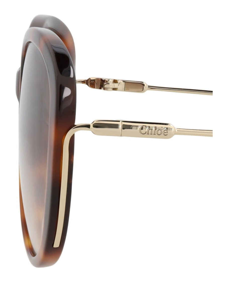 Chloé Tortoiseshell Round-Frame Sunglasses With Gradient Lenses
