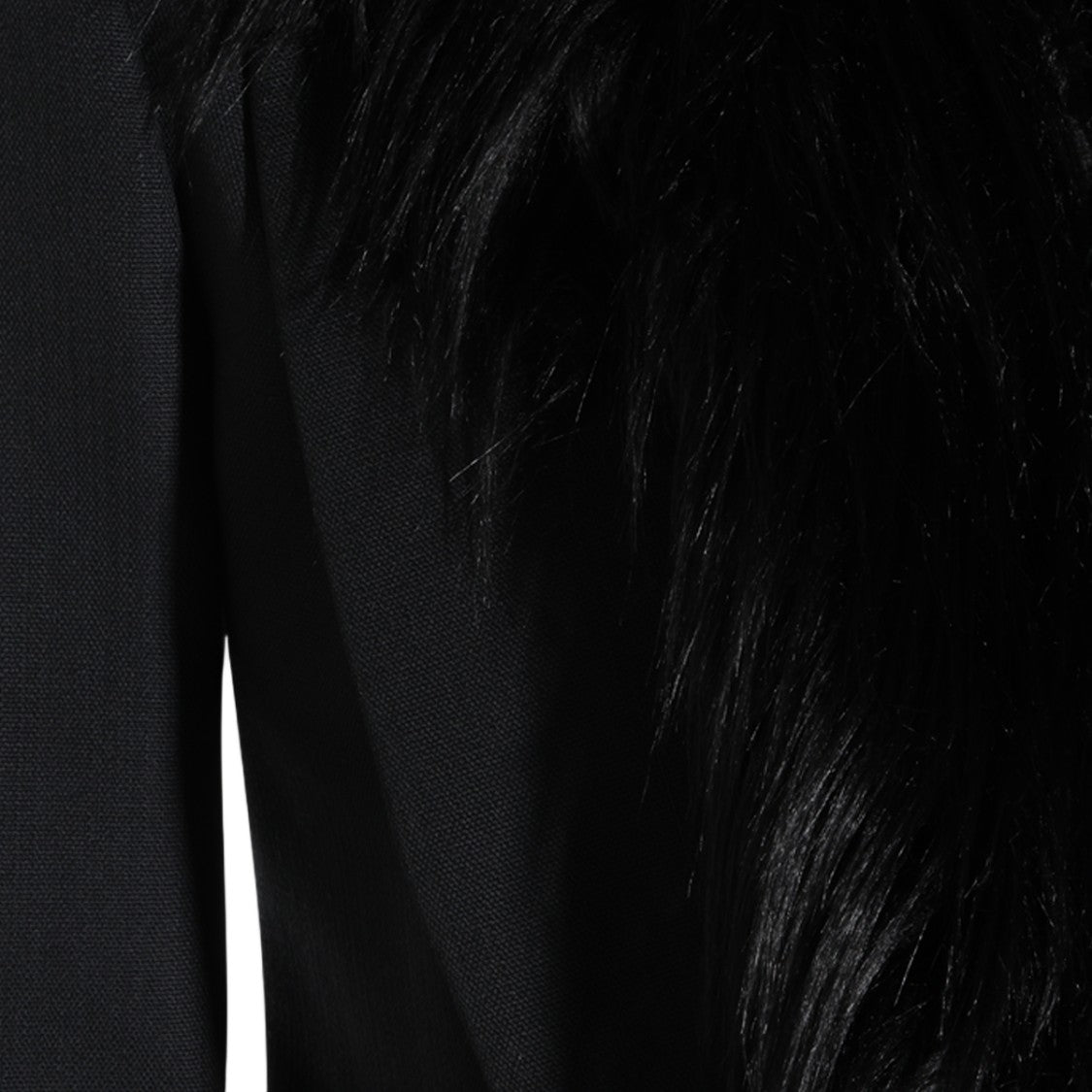 Elisabetta Franchi Tailored Black Faux Fur Collar Jacket
