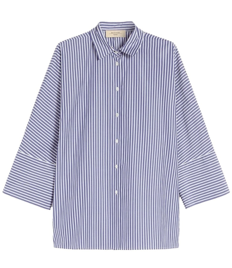 Max Mara Blue Striped Wkdhudson Cotton Shirt