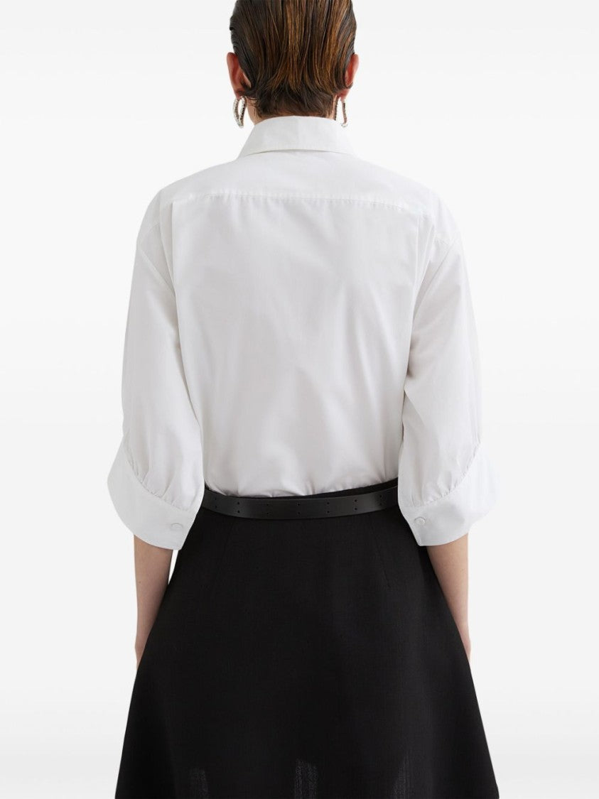 Jil Sander Classic White Cotton Shirt With Structured Collar