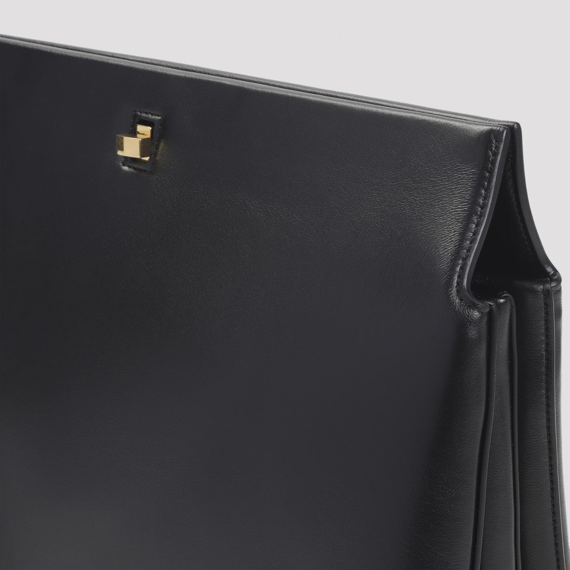Phoebe Philo Trifold Black Lamb Leather Clutch With Gold Hardware