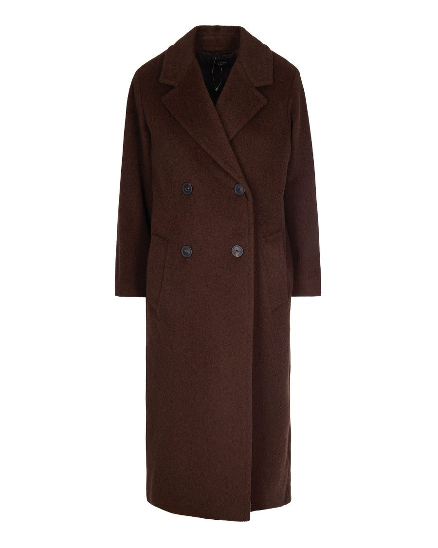 Max Mara Double-Breasted Chocolate Coat With Tailored Details