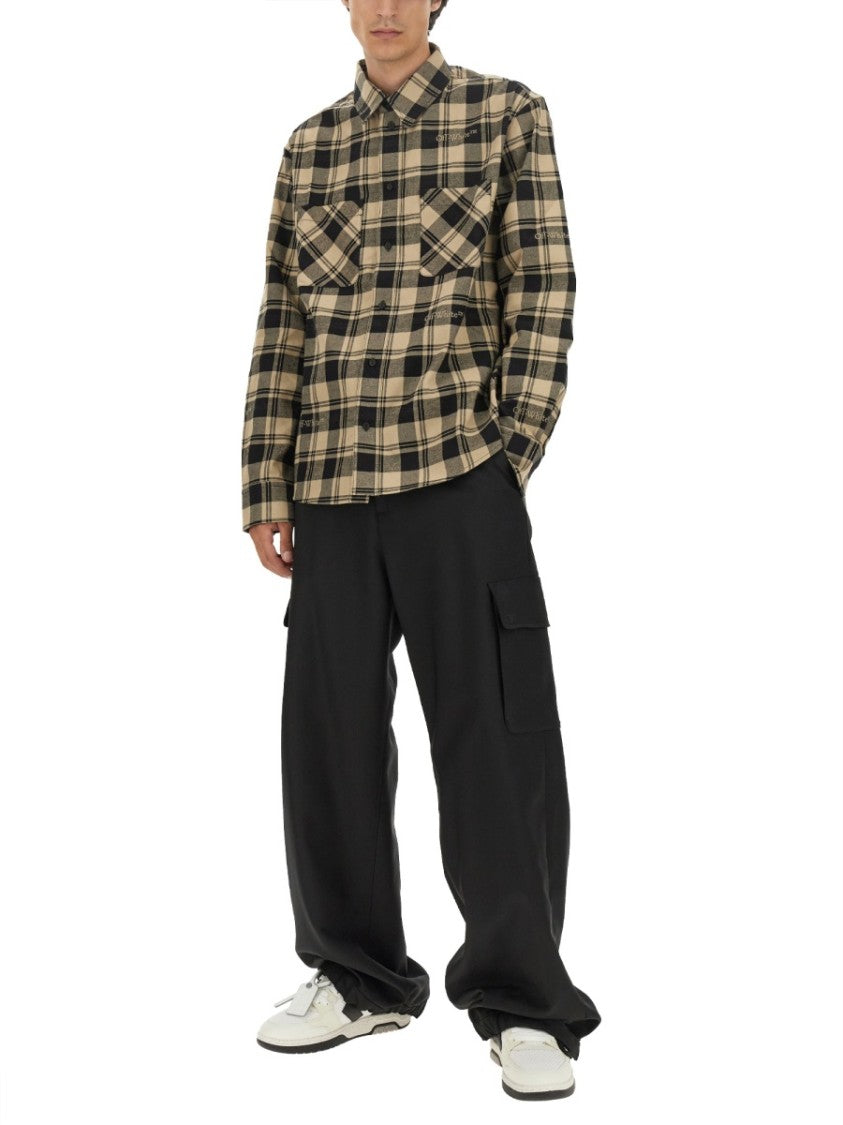 Off-White Oversized Check Print Shirt