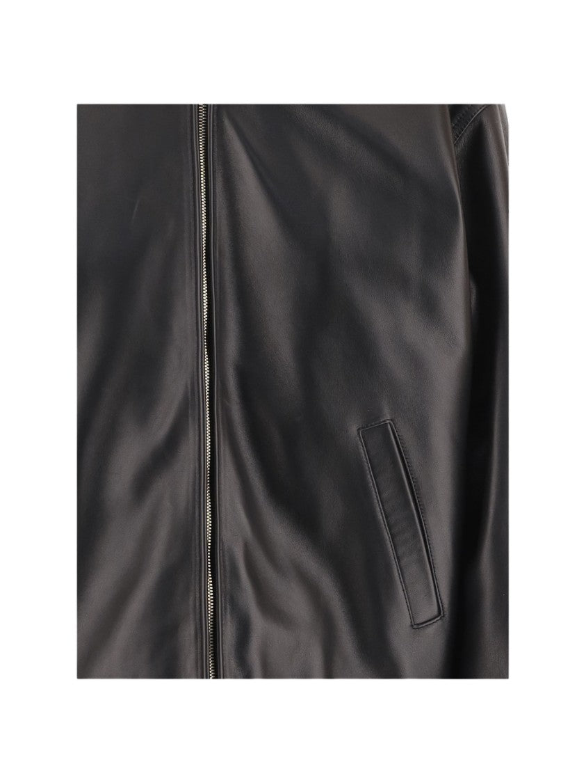 Darkpark Mabel Bomber Jacket With Double Leather Collar