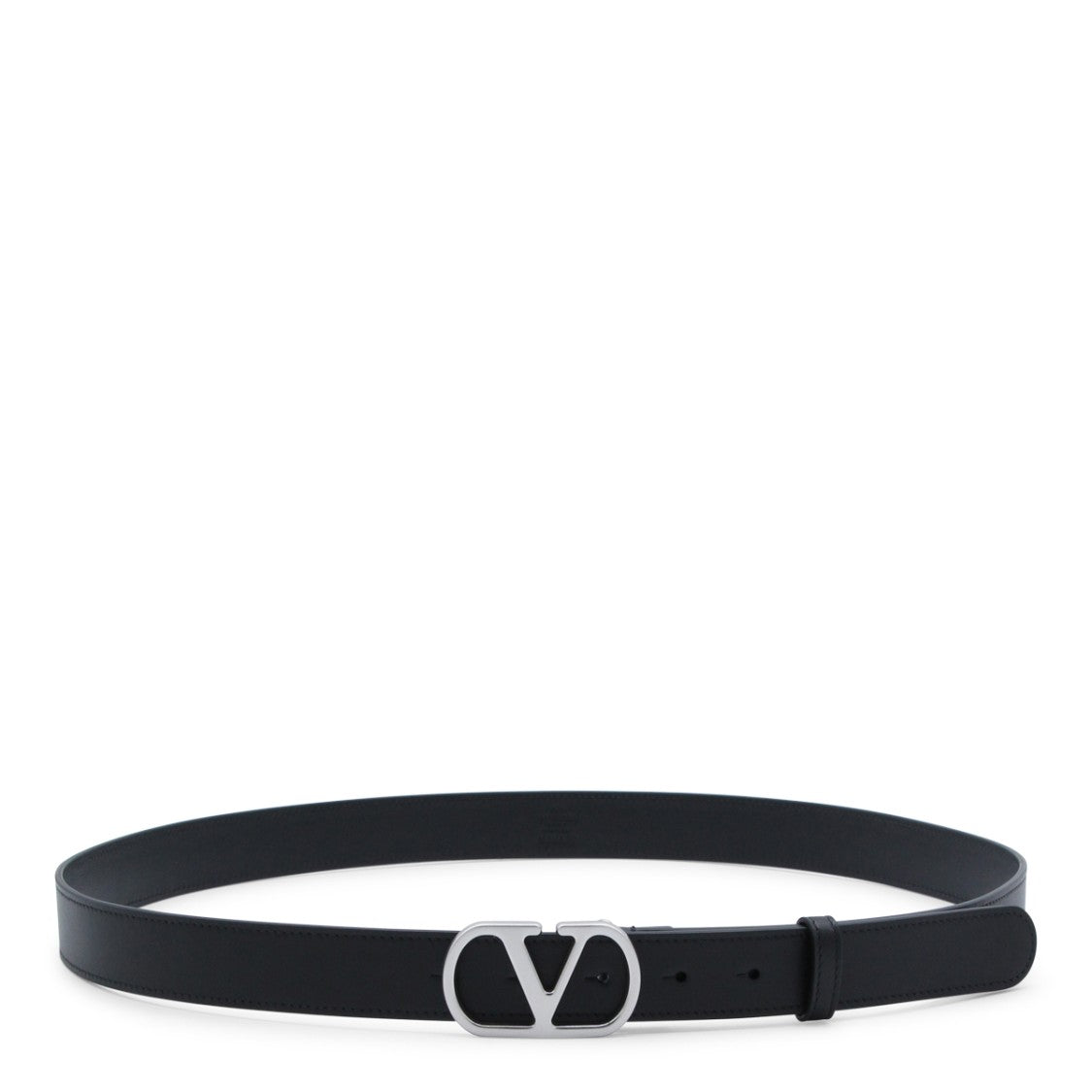 Valentino Garavani Smooth-Finish Black Leather Belt
