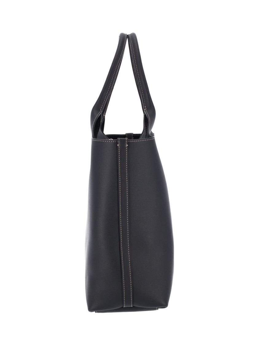 Tod's Black Calfskin Medium Tote Bag