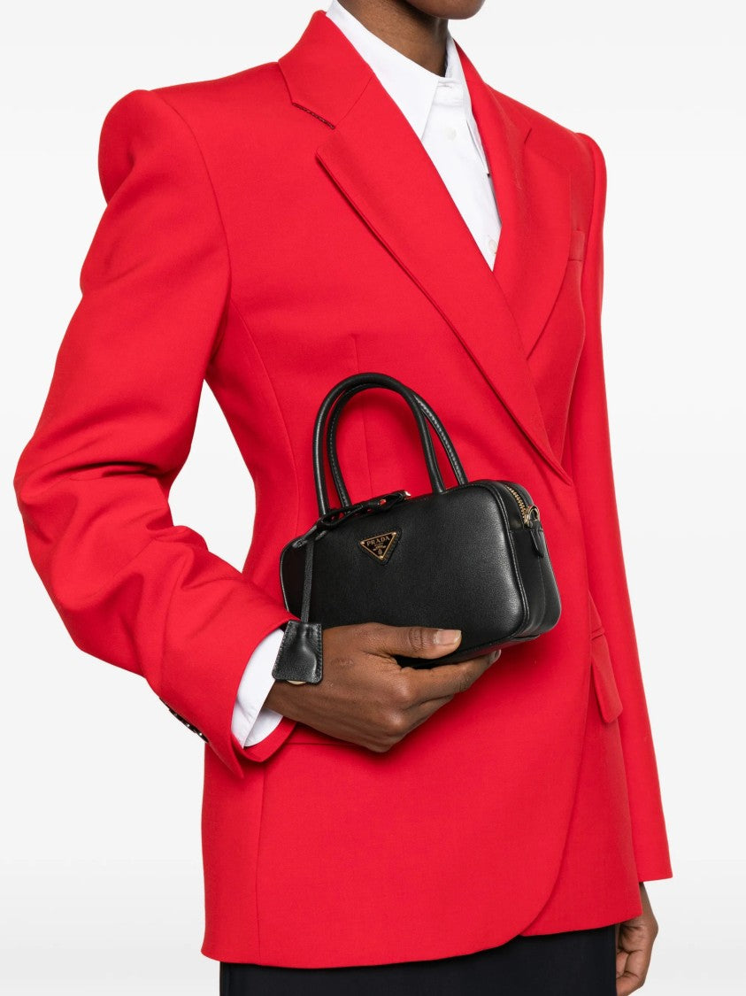 Prada Black Bauletto Smooth Leather Handbag