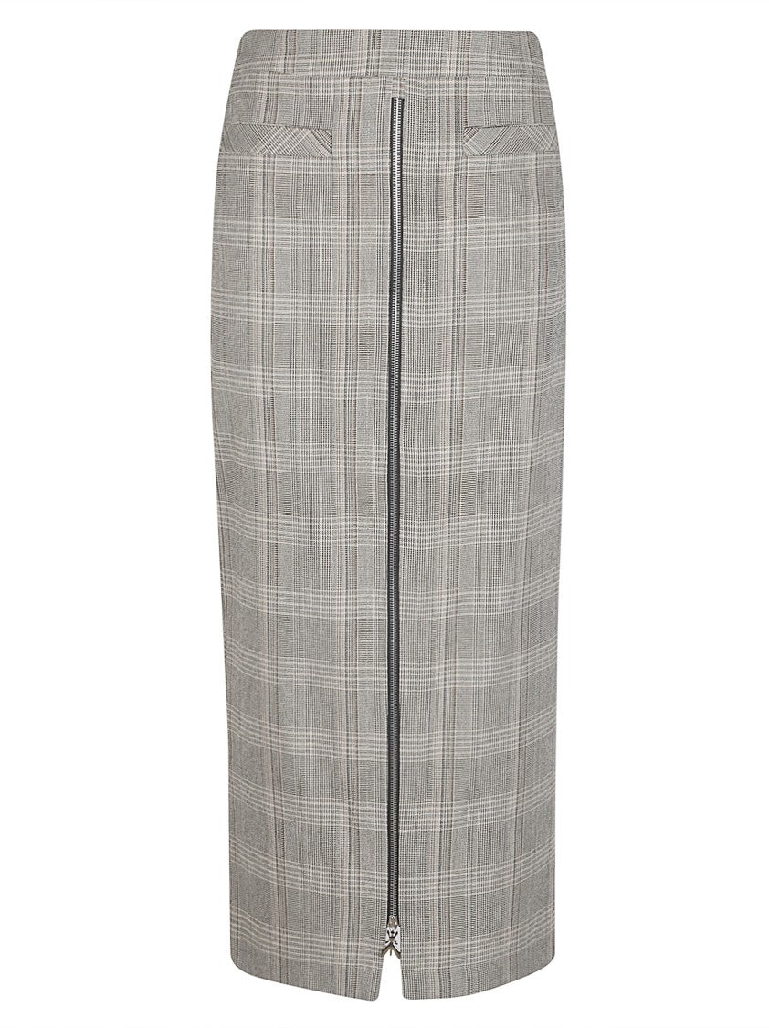 Patrizia Pepe Classic Plaid Polyester-Blend Midi Skirt