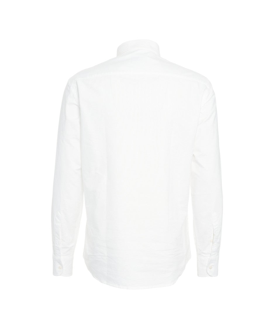 Bastoncino Cotton Long Sleeve Shirt With Button-Down Collar And Rounded Hem