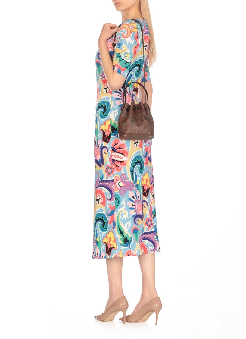 Etro Brown Cotton Blend Bucket Bag