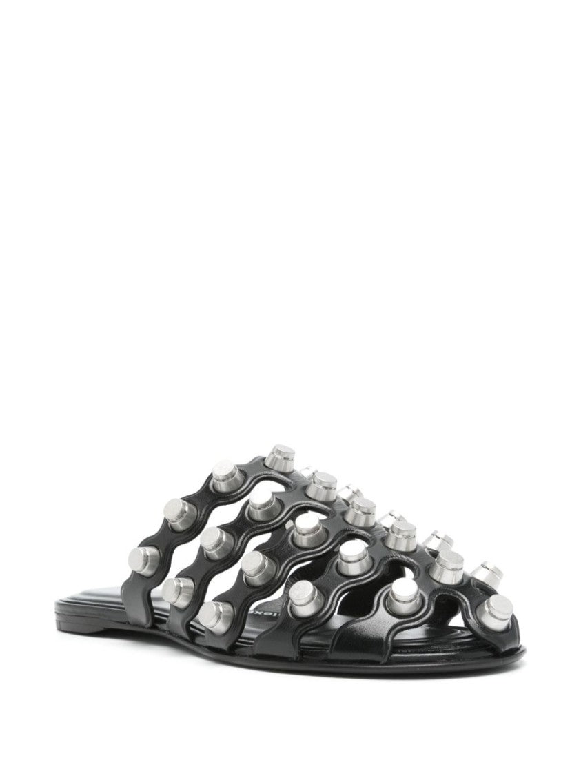 Alexander Wang Cage Slides With Cut-Out Detailing And Stud Embellishments