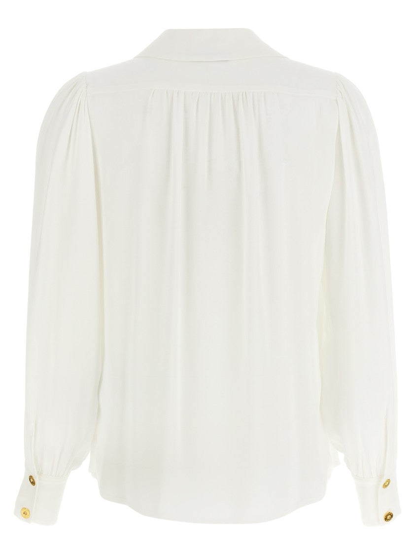 Elisabetta Franchi Viscose Georgette Shirt With Removable Necklace Detail