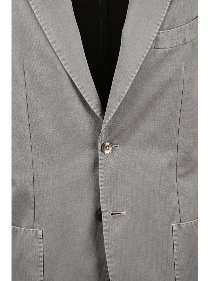 L.B.M. 1911 Taupe Cotton Polyamide Rounded Jacket