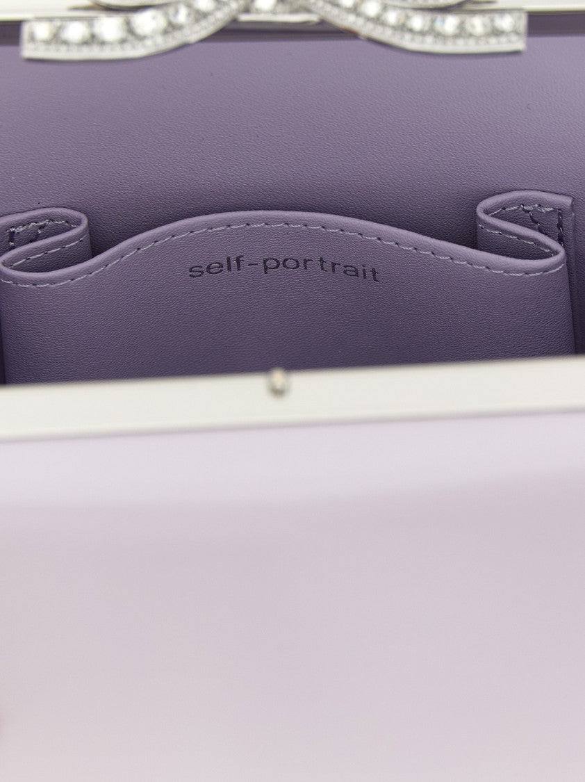 Self-Portrait 'Lilac Leather Mini Bow' Handbag