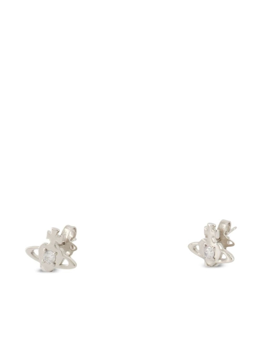 Vivienne Westwood Platinum-Tone Orb Design Stud Earrings