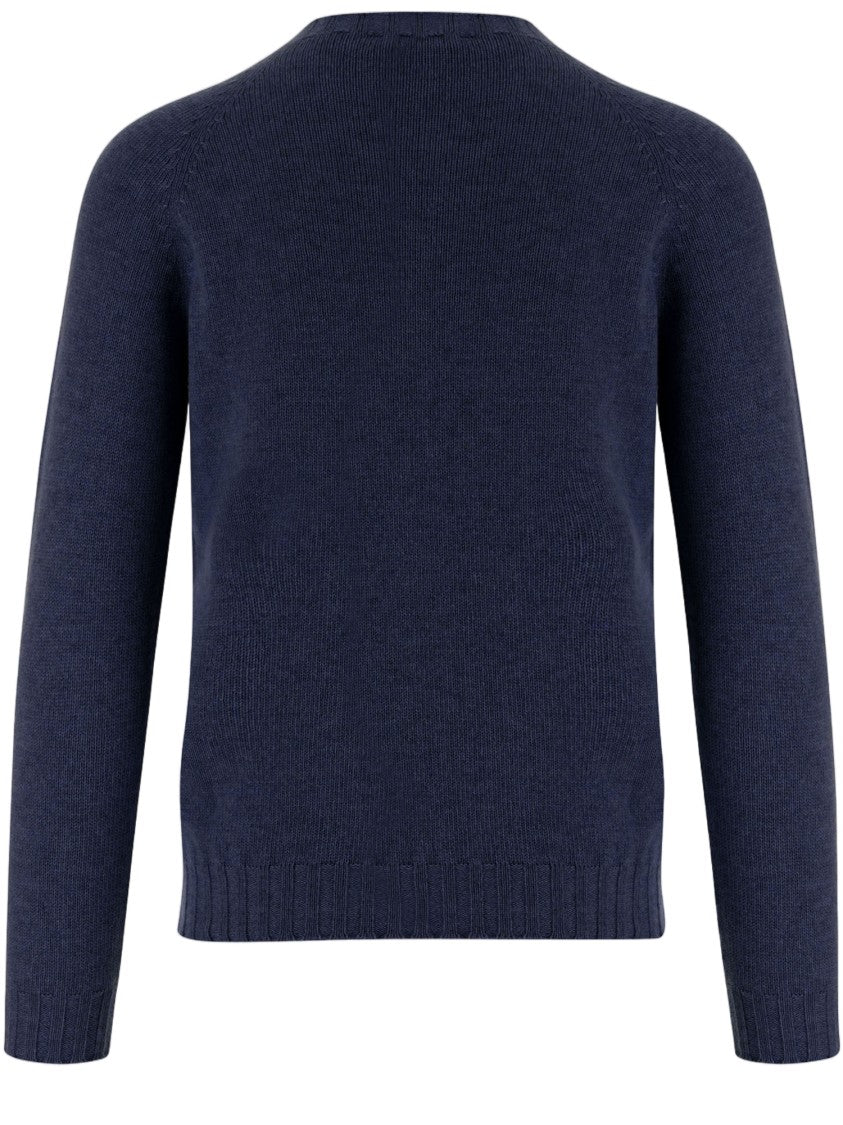 Tagliatore Navy Cashmere Crewneck Sweater