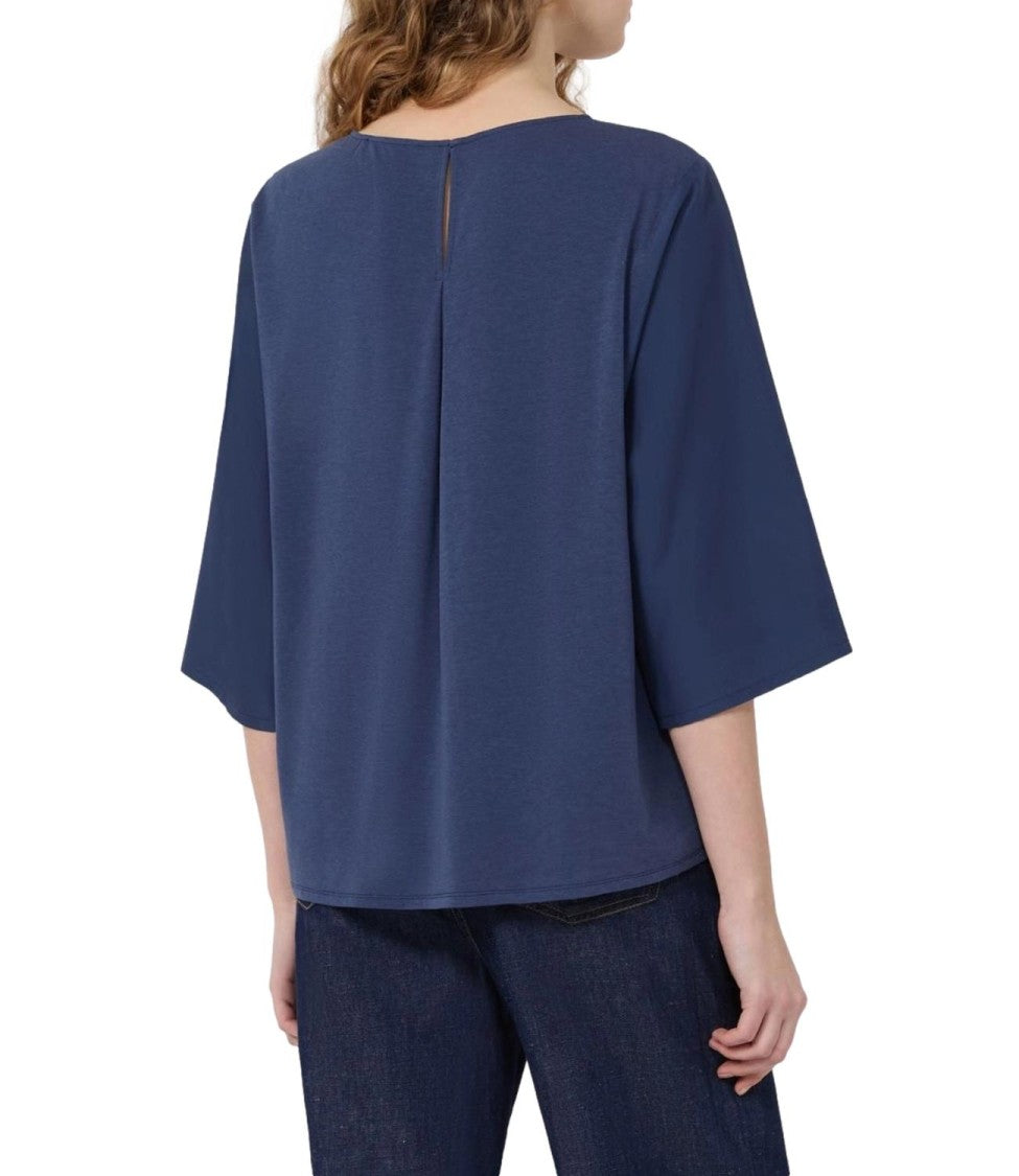 Max Mara Blue Wkdfastoso Linen Knit Sweater