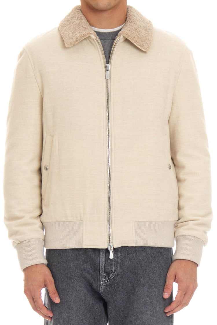 Eleventy Wool Bomber With Curly Merino Lining