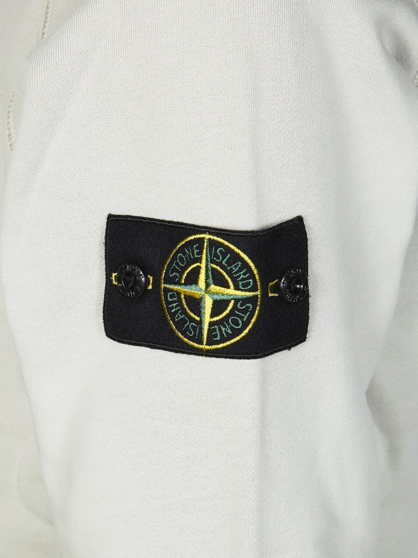 Stone Island Minimalist White Crew Neck Sweatshirt