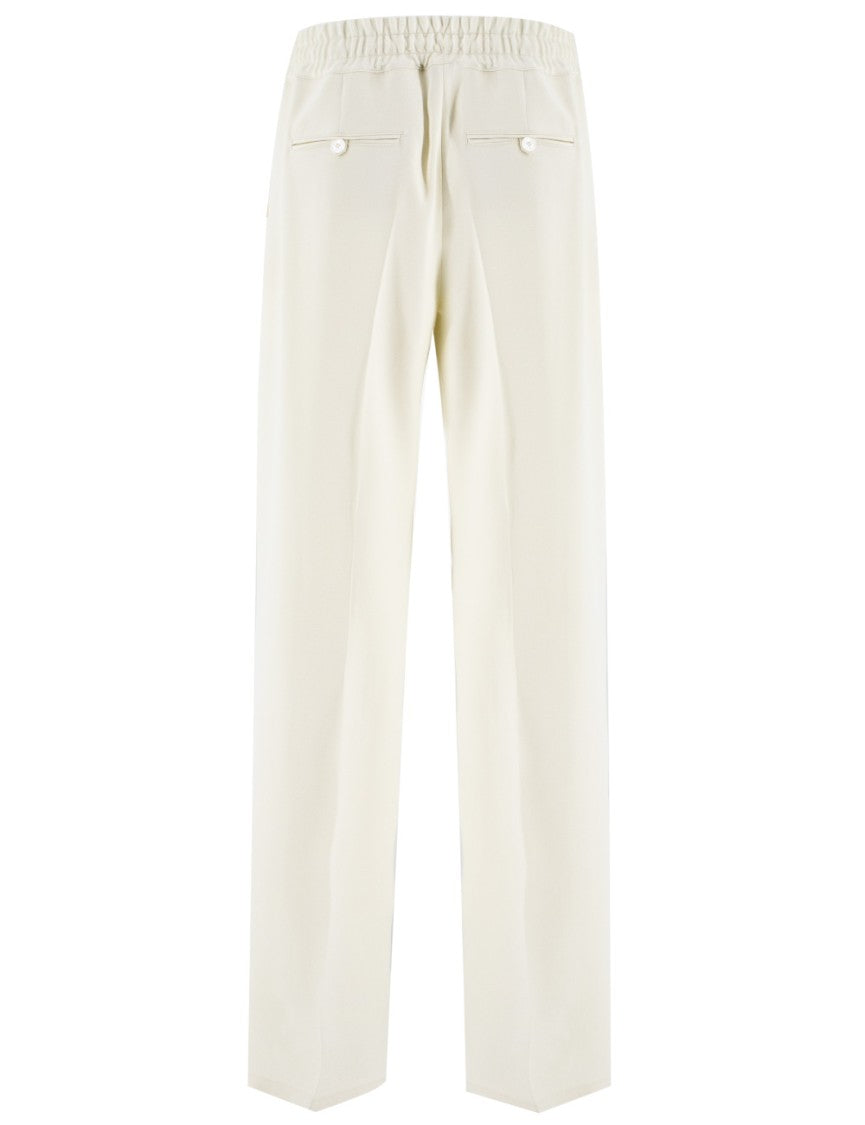 Kiton Loose-Fit Silk Trousers With Drawstring Waistband