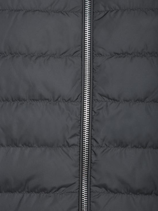 Moncler Quilted Black Wool And Cashmere Zip-Up Cardigan