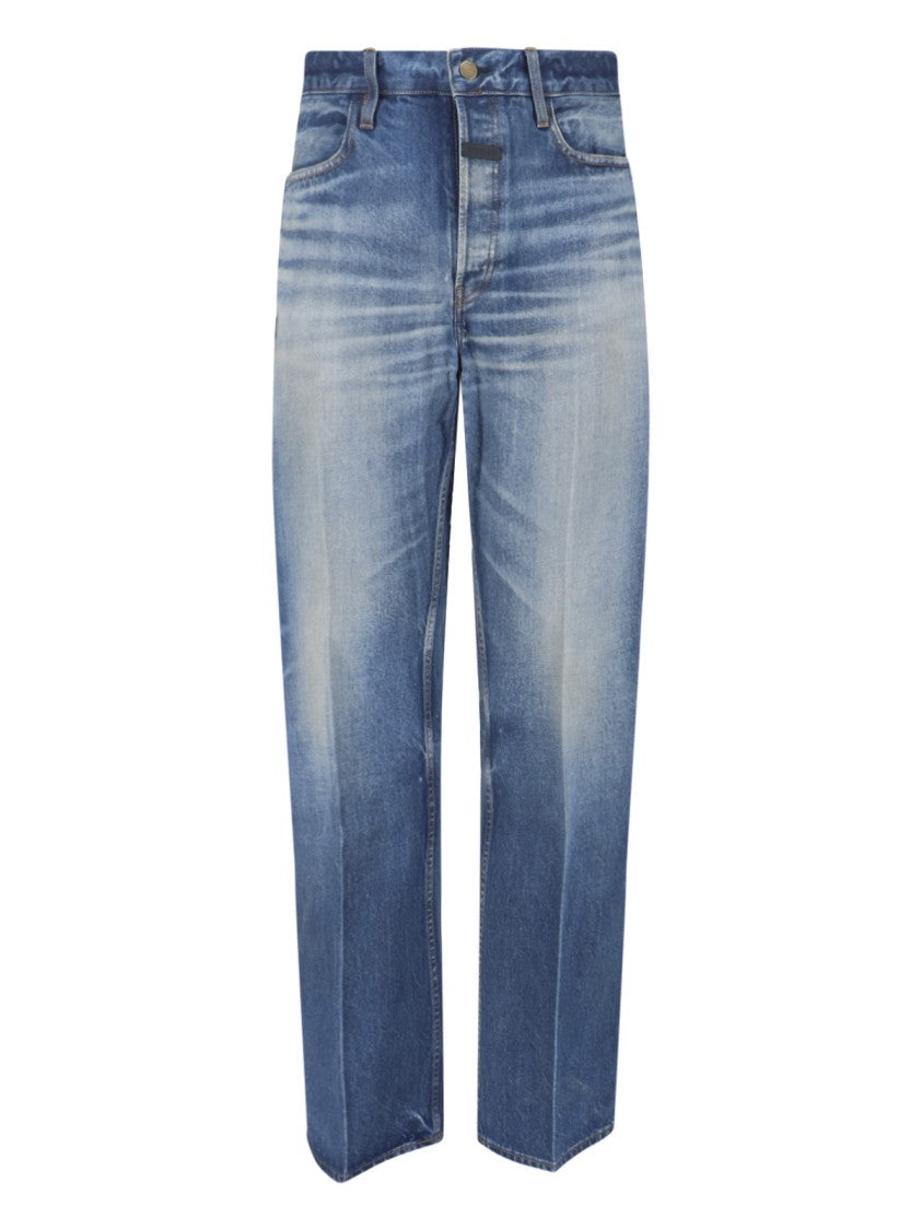Fear Of God Straight Logo Jeans – Blue