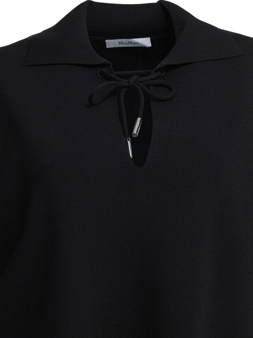 Max Mara Sleeveless Black Top With Keyhole Opening