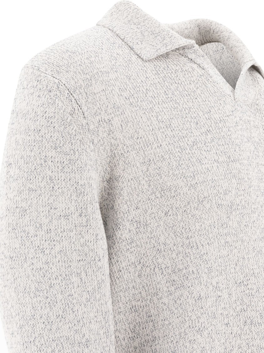 Zanone Textured Knit Polo Shirt In Soft Cotton-Polyamide Blend