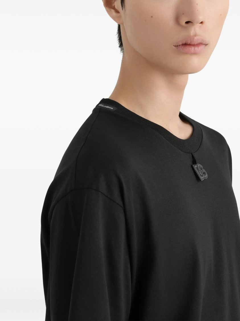 Dolce & Gabbana Black Classic Crew Neck Logo T-Shirt