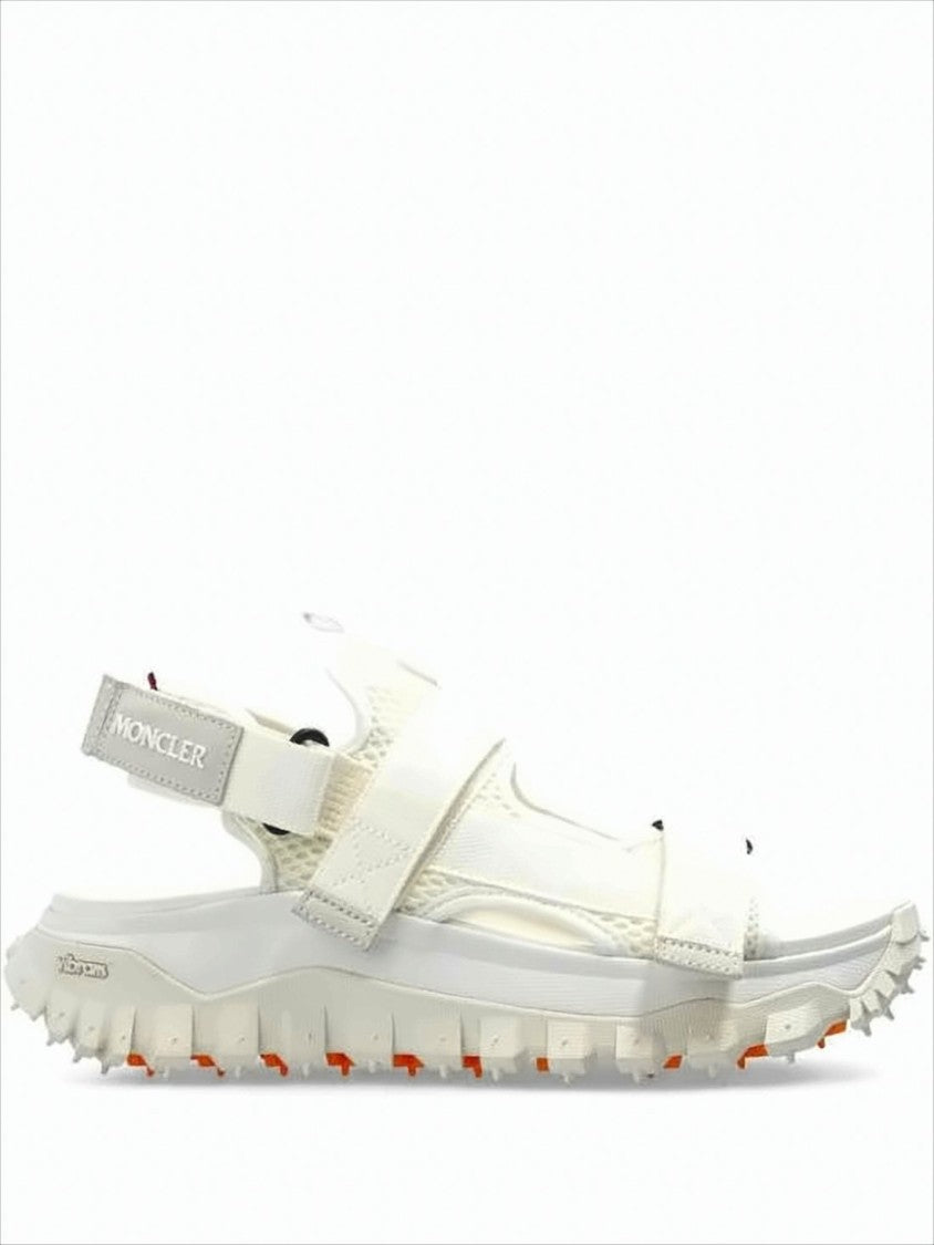 Moncler Rugged Textured White Sandals With Adjustable Straps