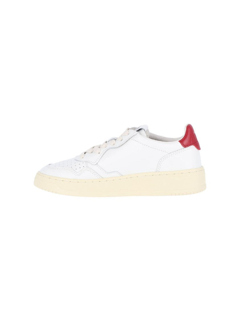 Autry White Medalist Leather Low-Top Sneakers