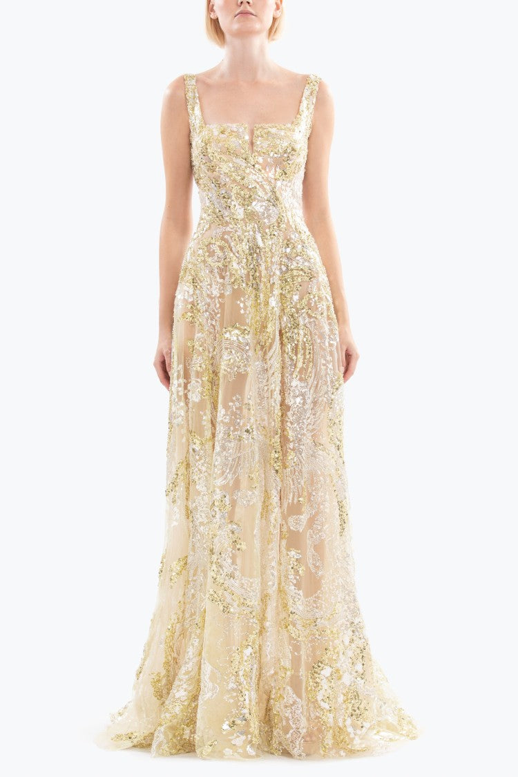 Saiid Kobeisy Embroidered Long Dress