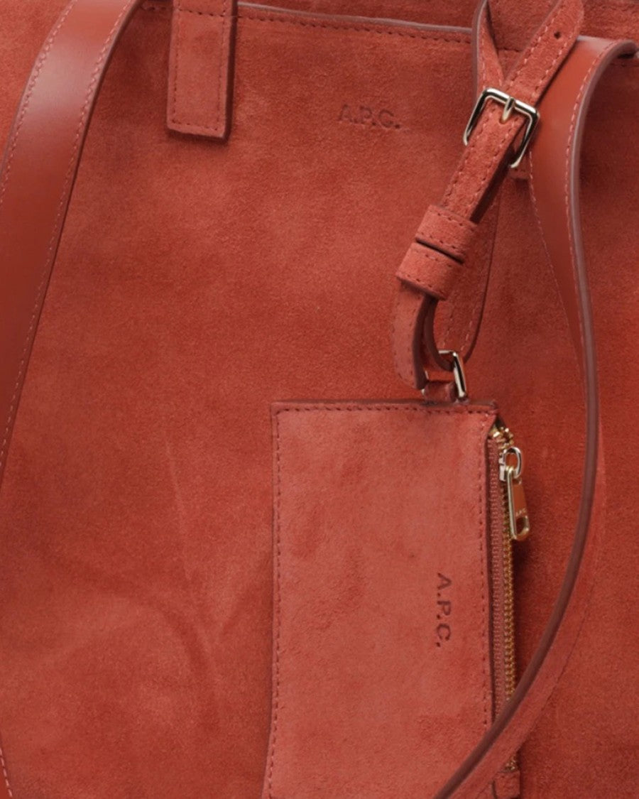A.P.C. Brown Structured Base Suede Shopper Bag