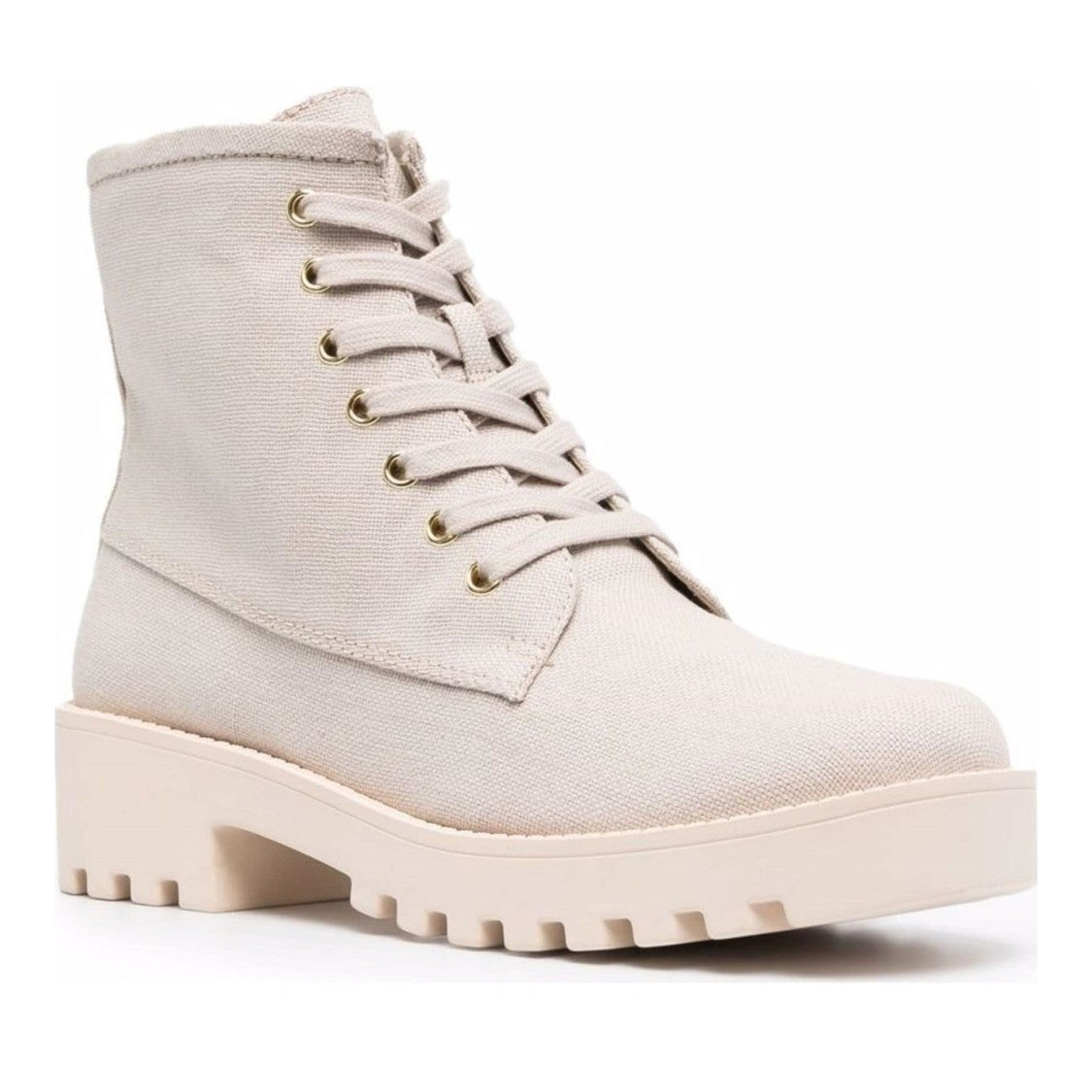 Michael Kors Brown Jax Textured Lace-Up Side Zipper Linen Boots