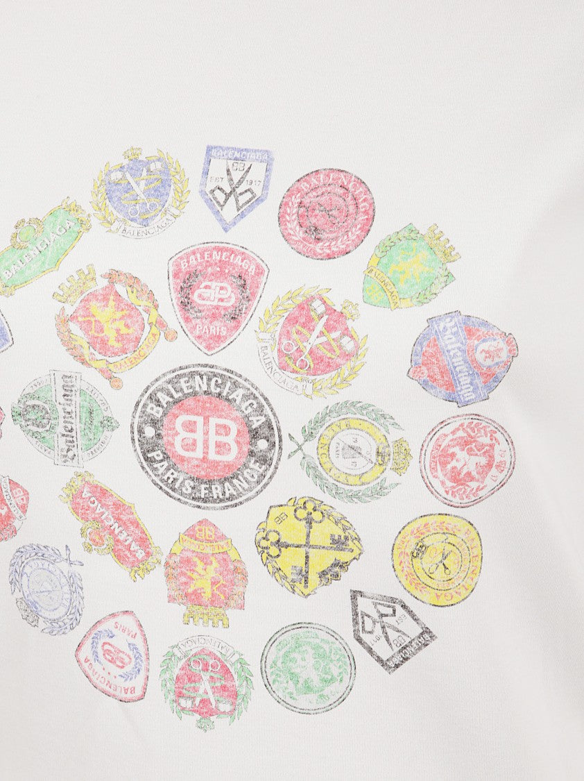 Balenciaga Ribbed-Crew Neck Slim-Fit Balenciaga T-Shirt