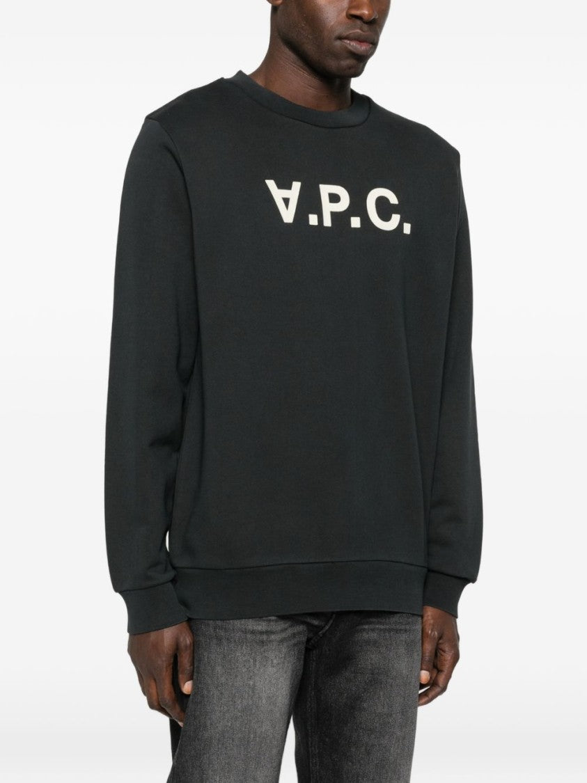 A.P.C. Black Minimalist Logo Cotton Sweatshirt