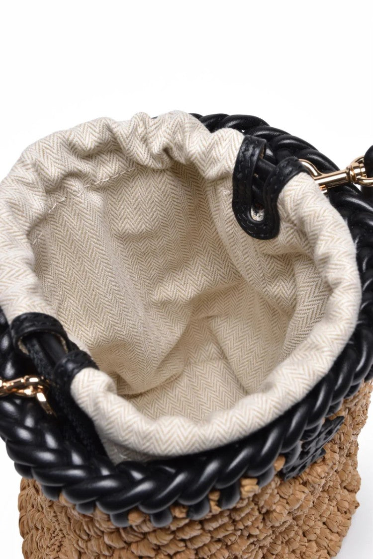 Tory Burch Emerson Bucket Raffia Bag - Brown