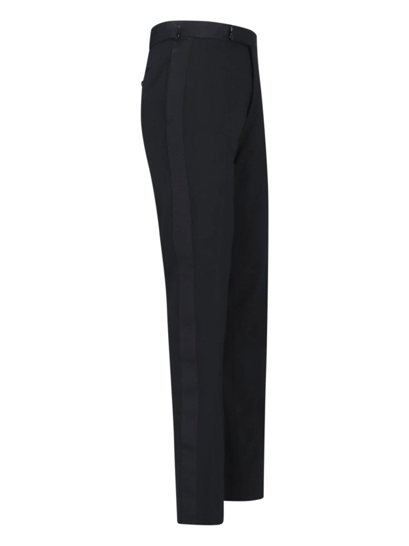 Tom Ford Tailored Black Trousers With Flat Waistband