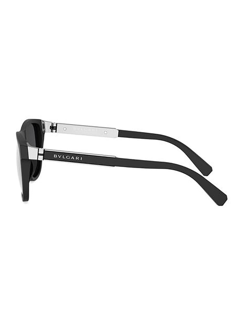 Bulgari Black Bv40073i Rectangular Matte Sunglasses