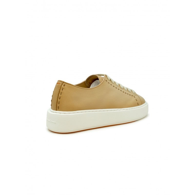 Santoni Brown Leather Sneaker