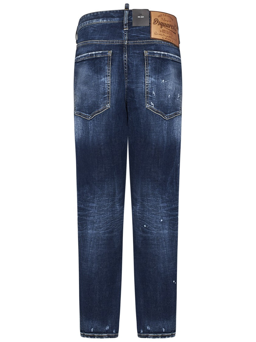 Dsquared2 Distressed Blue Denim Slim Fit Pants