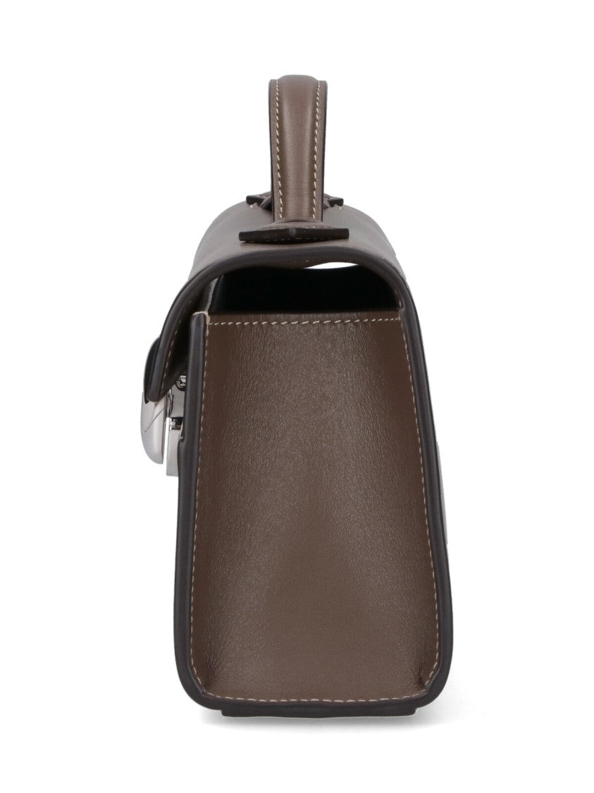 Savette Rectangular Handbag With Smooth Brown Exterior