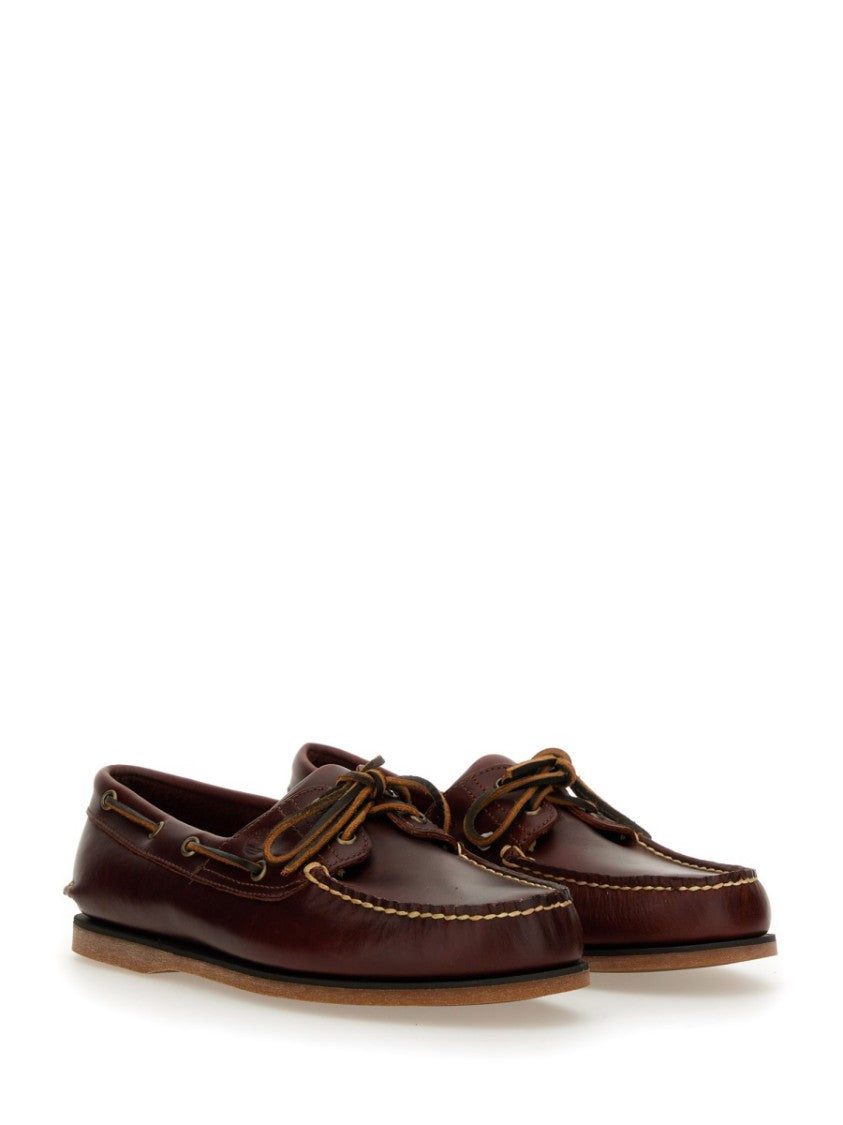 Timberland Rich Brown Polished Moc Stitching Boat Shoes