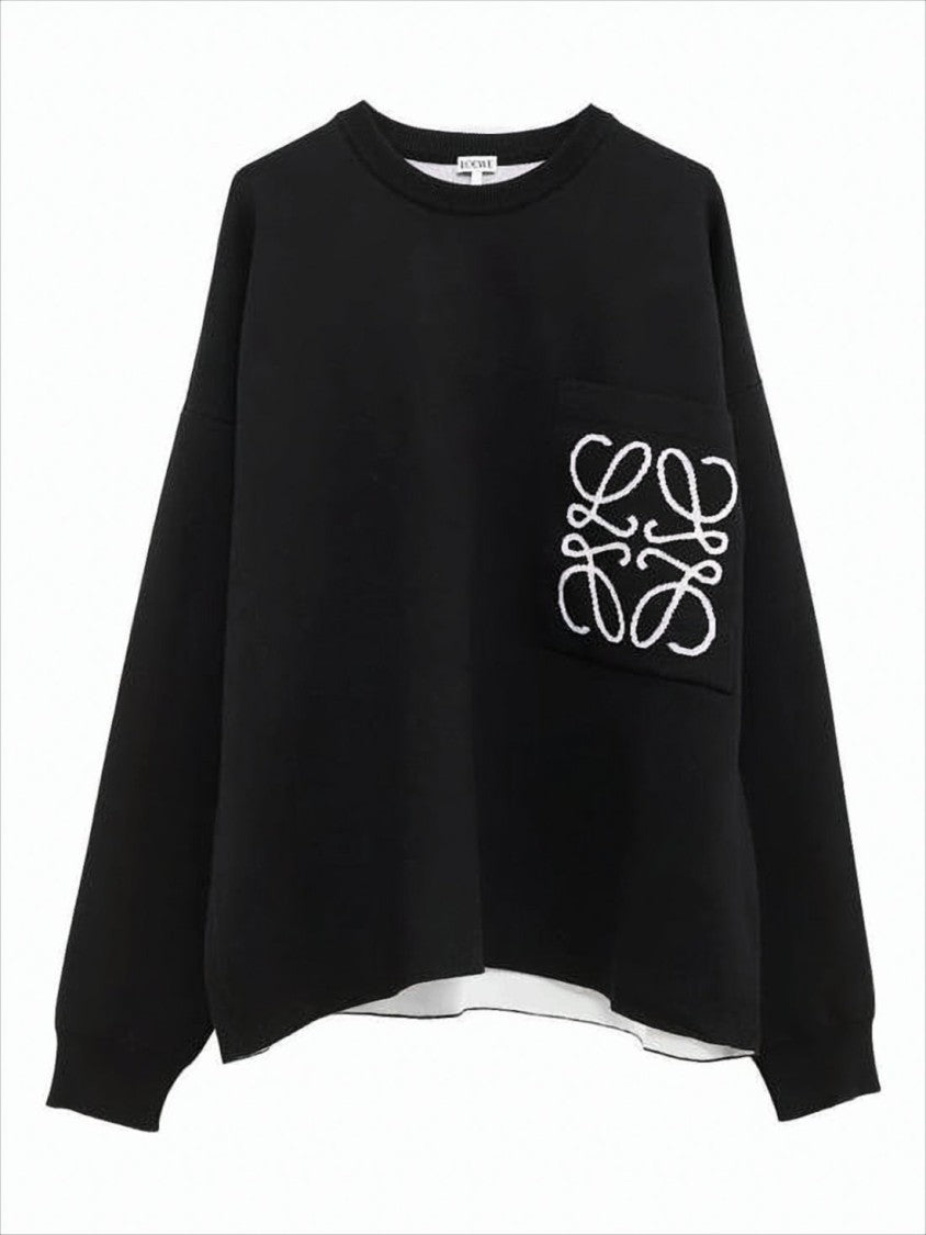 Loewe Relaxed-Fit Sweater With Embroidered Square Patch Pocket