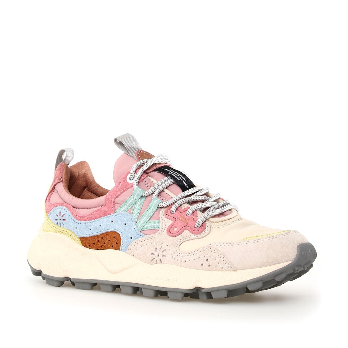 Flower Mountain Suede And Cream Fabric Yamano Sneakers