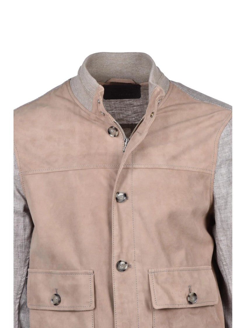 The Jack Leathers Beige Tribeca Unlined Suede Leather Jacket